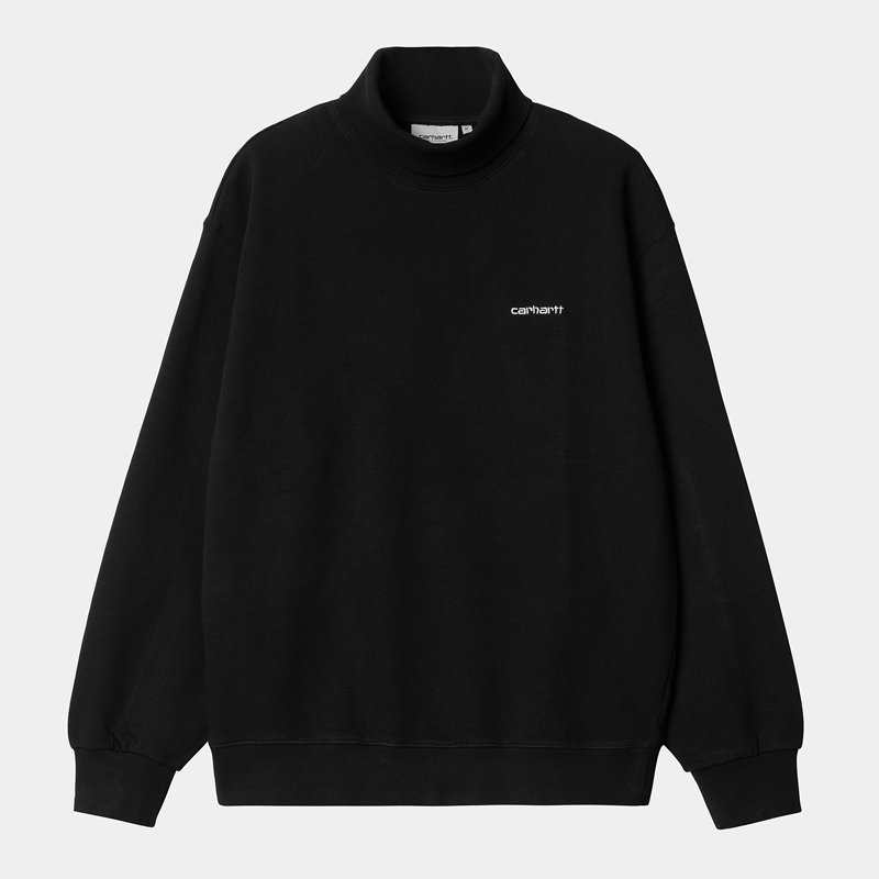 Bluza Carhartt Script Mockneck Męskie Czarne | WZN-759243