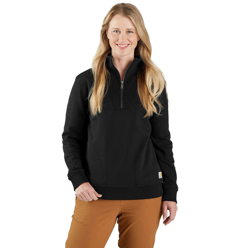 Bluza Carhartt TENCEL™ Fiber Series Relaxed Fit Half-Zip Damskie Czarne | YFG-149803