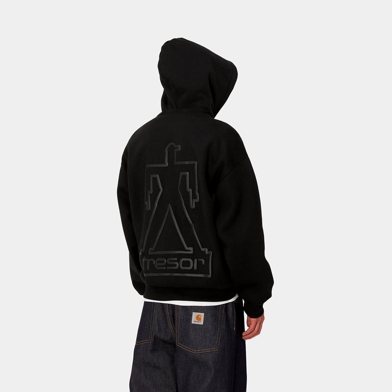 Bluza Carhartt WIP x TRESOR Basement Hooded Męskie Czarne | WCV-375682