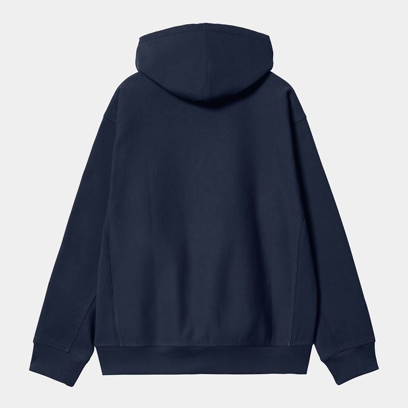 Bluza z Kapturem Carhartt Hooded American Script Męskie Granatowe | BOF-092516