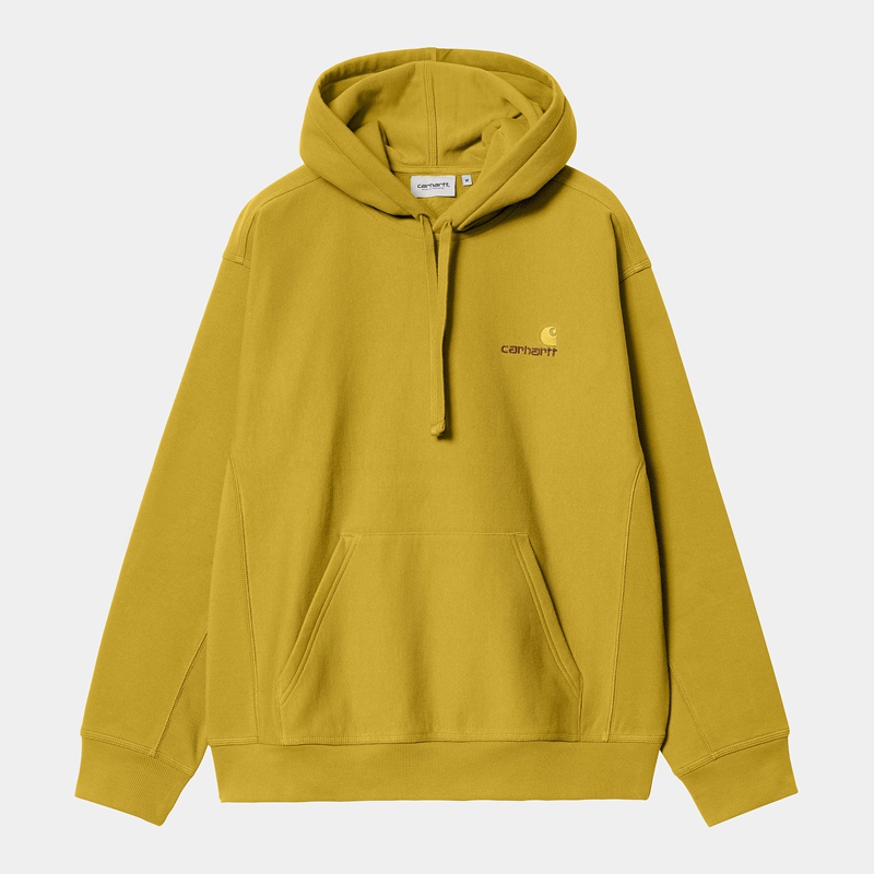 Bluza z Kapturem Carhartt Hooded American Script Męskie Żółte | BPQ-130956