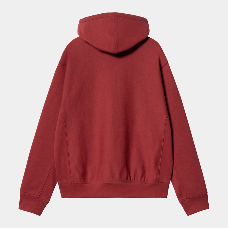 Bluza z Kapturem Carhartt Hooded American Script Męskie Bordowe | WYN-641392