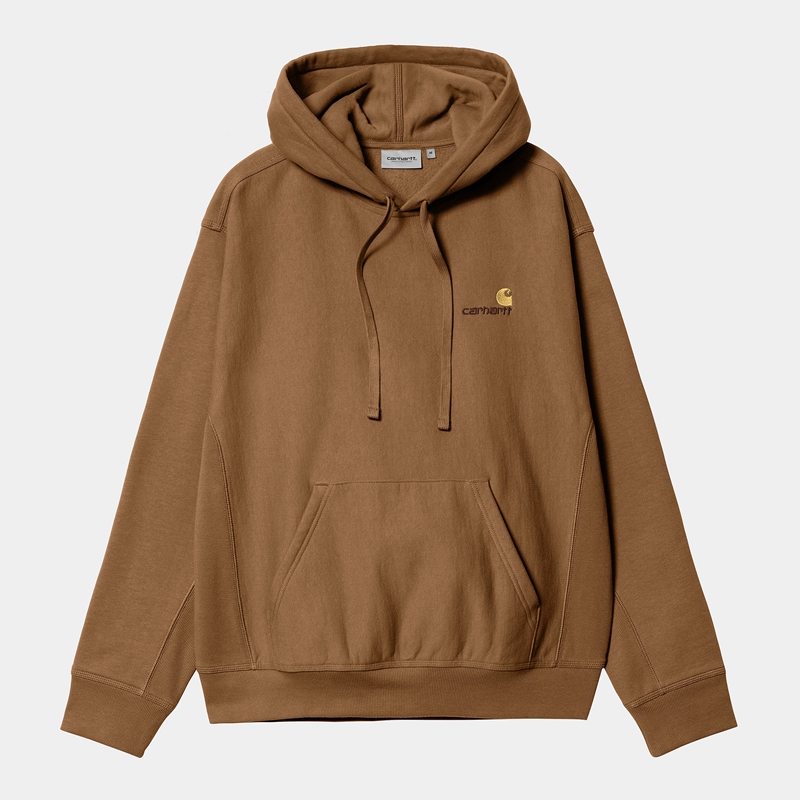 Bluza z Kapturem Carhartt Hooded American Script Męskie Brązowe | EZB-621594