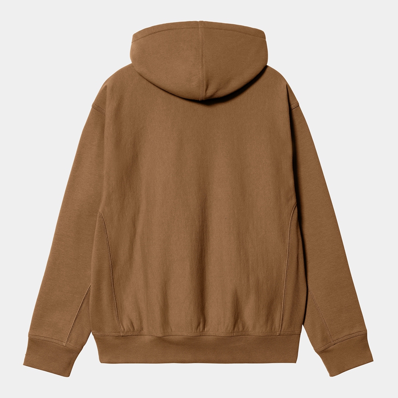 Bluza z Kapturem Carhartt Hooded American Script Męskie Brązowe | EZB-621594