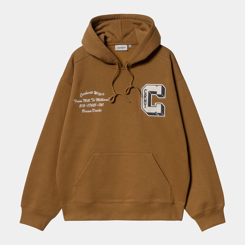 Bluza z Kapturem Carhartt Hooded Brown Ducks Męskie Brązowe | CRU-054872