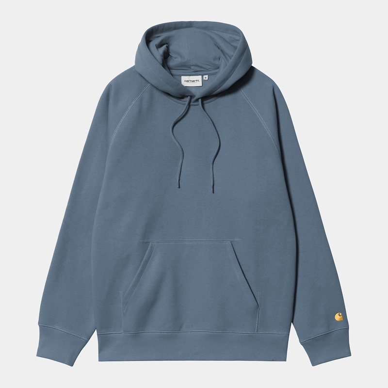 Bluza z Kapturem Carhartt Hooded Chase Męskie Niebieskie | ALM-360841