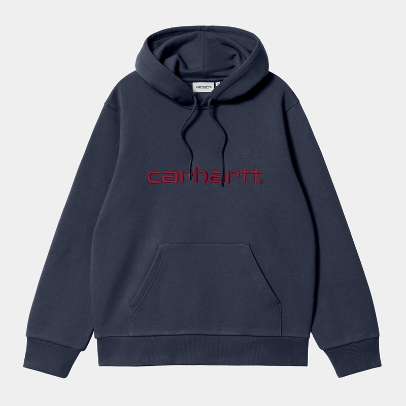 Bluza z Kapturem Carhartt Hooded Męskie Granatowe | YQE-436058