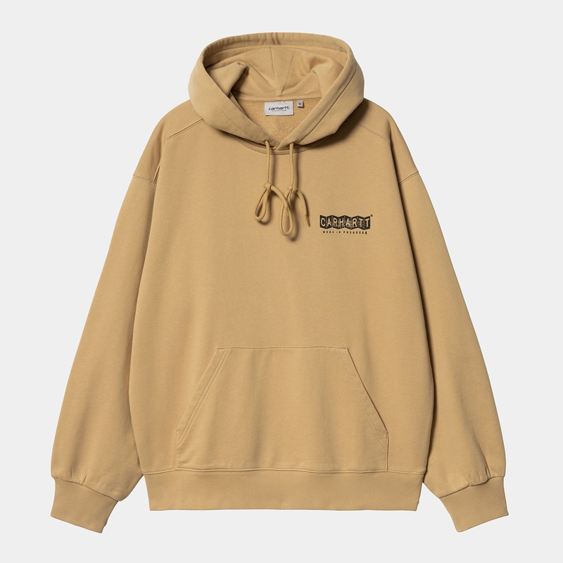 Bluza z Kapturem Carhartt Hooded Stamp Męskie Khaki | DQR-362950