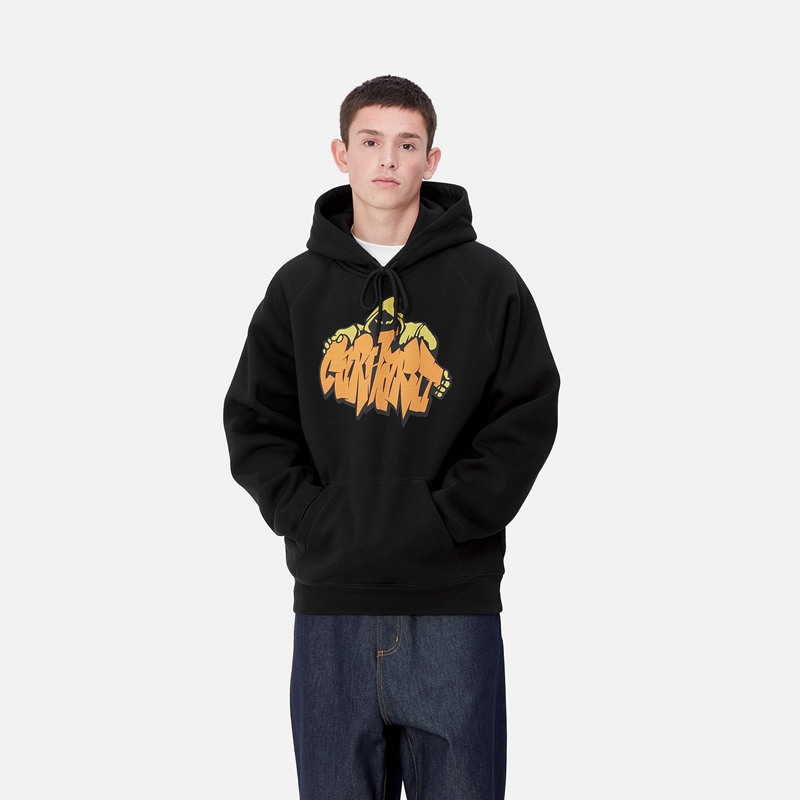 Bluza z Kapturem Carhartt Hooded Yute Męskie Czarne | CVP-571230