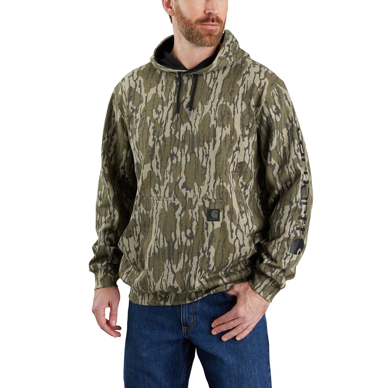 Bluza z Kapturem Carhartt Loose Fit Midweight Camo Sleeve Graphic Męskie Camo | MIA-783105