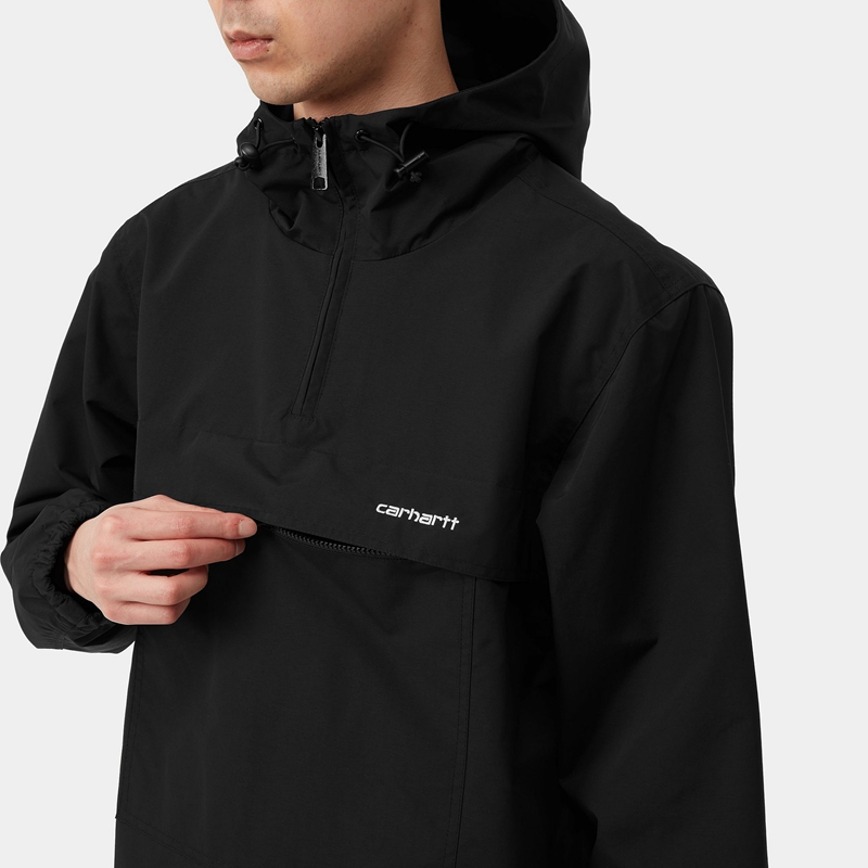 Bluza z Kapturem Carhartt Windbreaker Męskie Czarne | YBS-941678