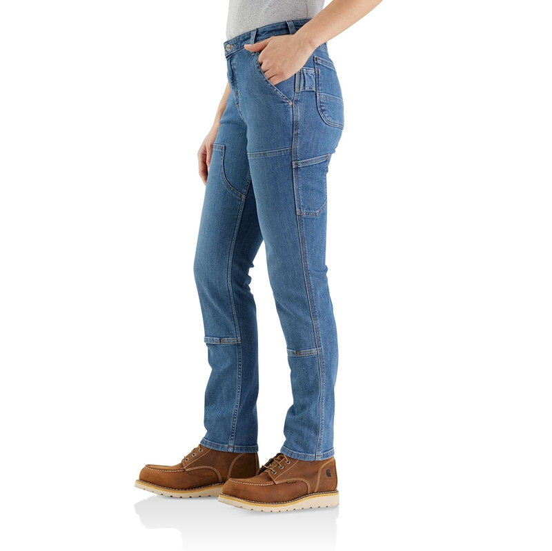 Jeansy Carhartt Double-Knee Damskie Niebieskie | SPN-308271