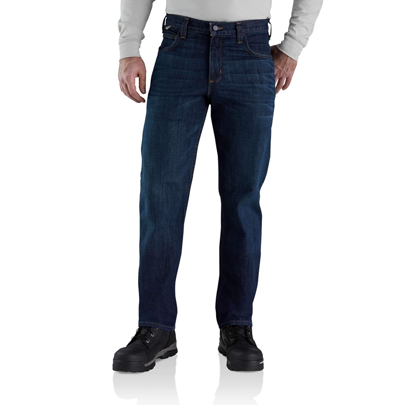 Jeansy Carhartt Flame-Resistant Rugged Flex® Slim Fit 5 Pocket Męskie Indygo | PZC-789524