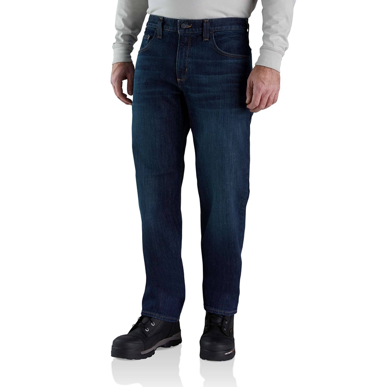 Jeansy Carhartt Flame-Resistant Rugged Flex® Relaxed Fit 5 Pocket Męskie Indygo | FKS-395782