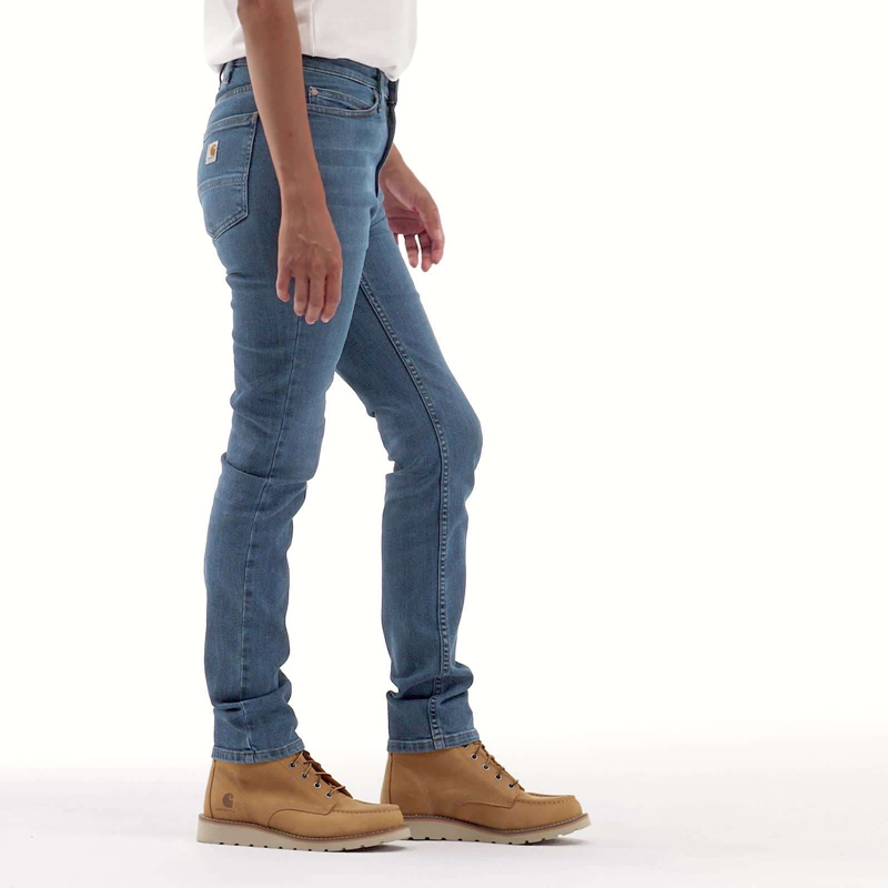 Jeansy Carhartt High Waisted Damskie Niebieskie | RTA-084361