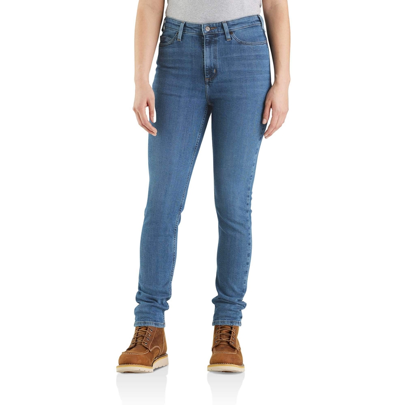 Jeansy Carhartt High Waisted Damskie Niebieskie | RTA-084361