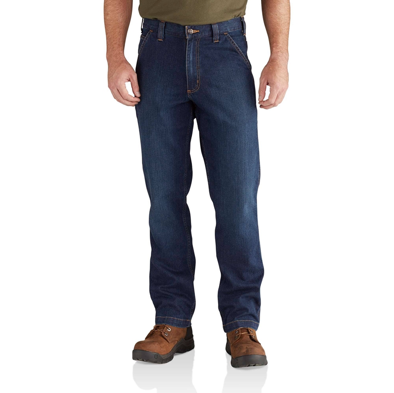 Jeansy Carhartt Rugged Flex® Relaxed Fit Utility Męskie Ciemny Niebieskie | ZRS-246178