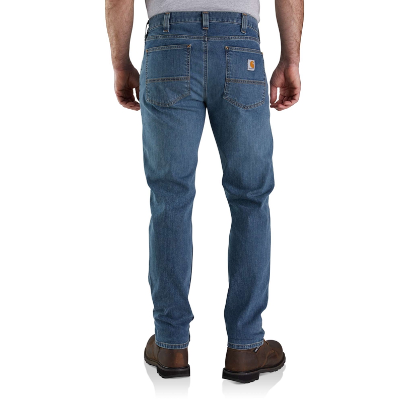 Jeansy Carhartt Rugged Flex® Relaxed Fit Low Rise 5-Pocket Tapered Męskie Niebieskie | TKE-560219