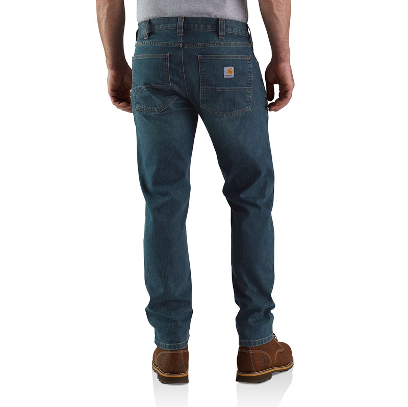 Jeansy Carhartt Rugged Flex® Relaxed Fit Low Rise 5-Pocket Tapered Męskie Niebieskie | TKE-560219