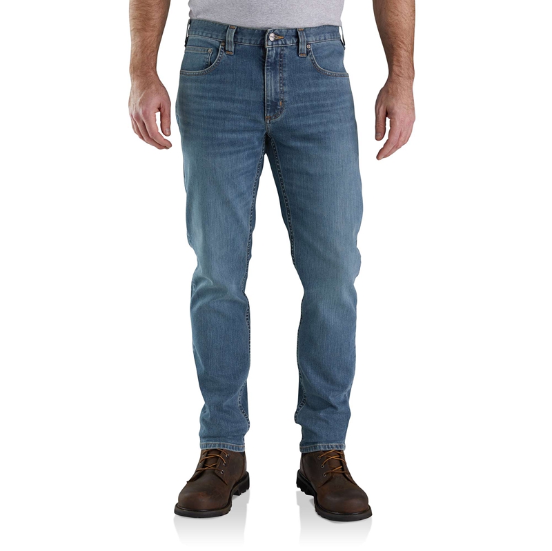 Jeansy Carhartt Rugged Flex® Relaxed Fit Low Rise 5-Pocket Tapered Męskie Niebieskie | TKE-560219