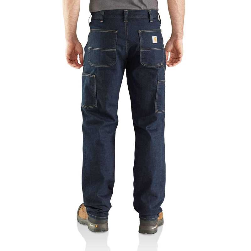 Jeansy Carhartt Rugged Flex® Relaxed Fit Double-Front Utility Męskie Ciemny Niebieskie | DMJ-864159