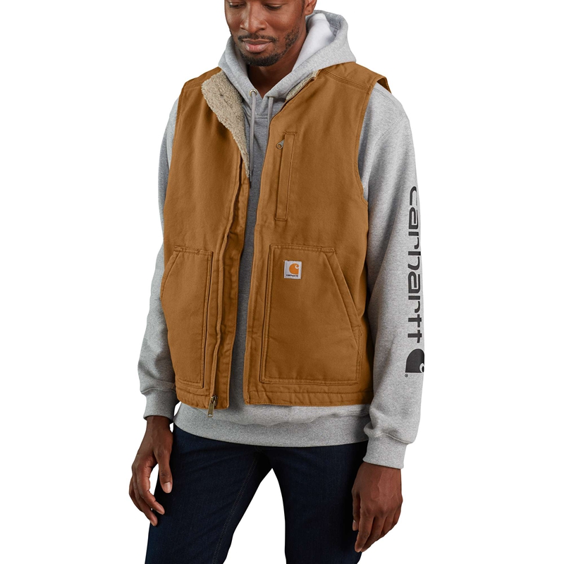 Kamizelka Carhartt Mock-Neck Sherpa-Lined Męskie Szare | RML-691708