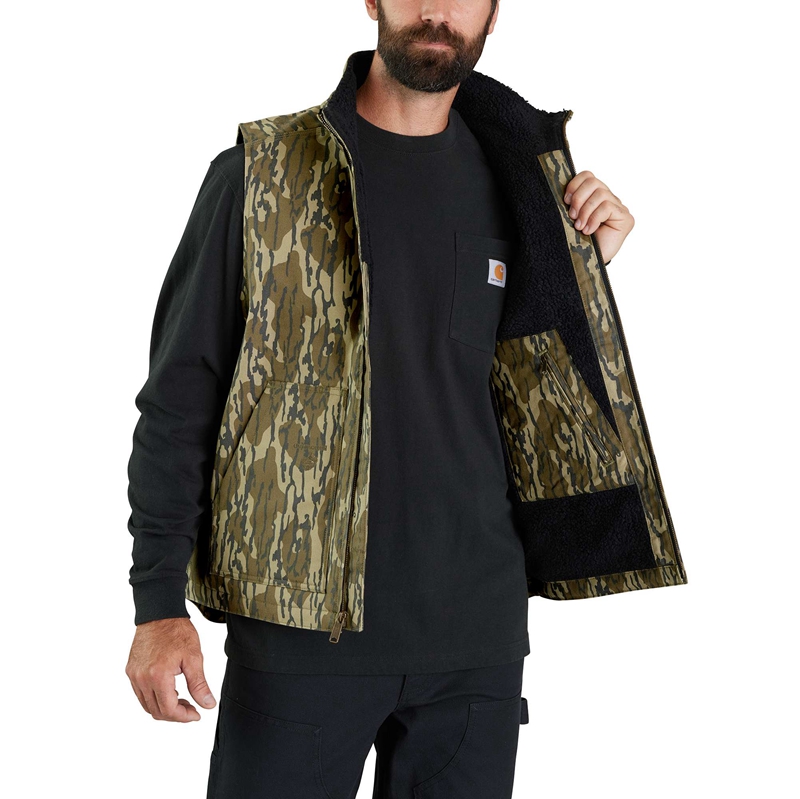 Kamizelka Carhartt Rugged Flex® Duck Loose Fit Sherpa-Lined Camo Mock-Neck Męskie Camo | MQE-429137