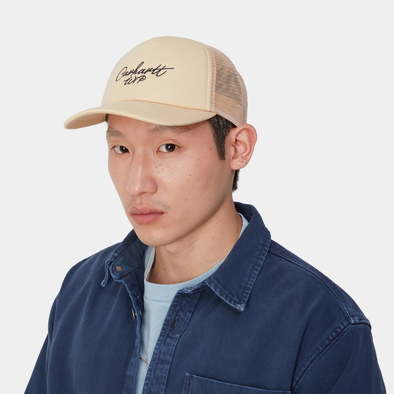 Kapelusz Carhartt Signature Trucker Męskie Beżowe | TZG-361708