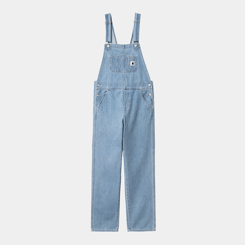 Kombinezon Carhartt Bib Straight Damskie Niebieskie | EWR-649750