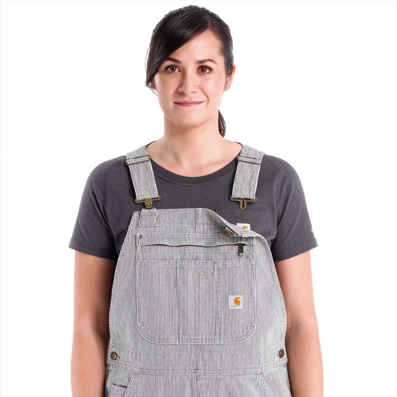 Kombinezon Carhartt Relaxed Fit Denim Railroad Stripe Bib Damskie Niebieskie | MFT-284163