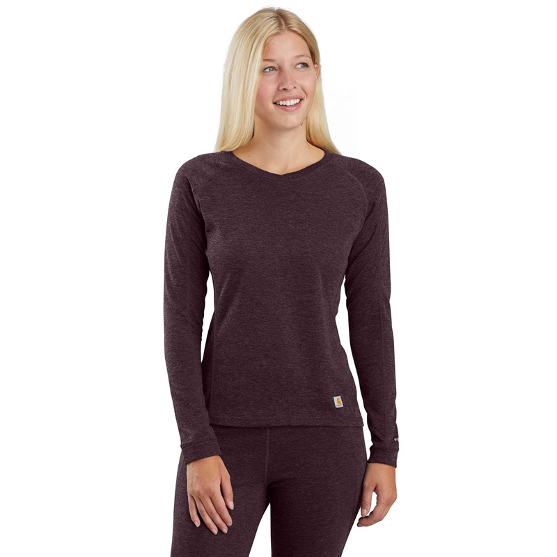 Koszule Carhartt Base Layer Thermal Damskie Bordowe | XMG-278914