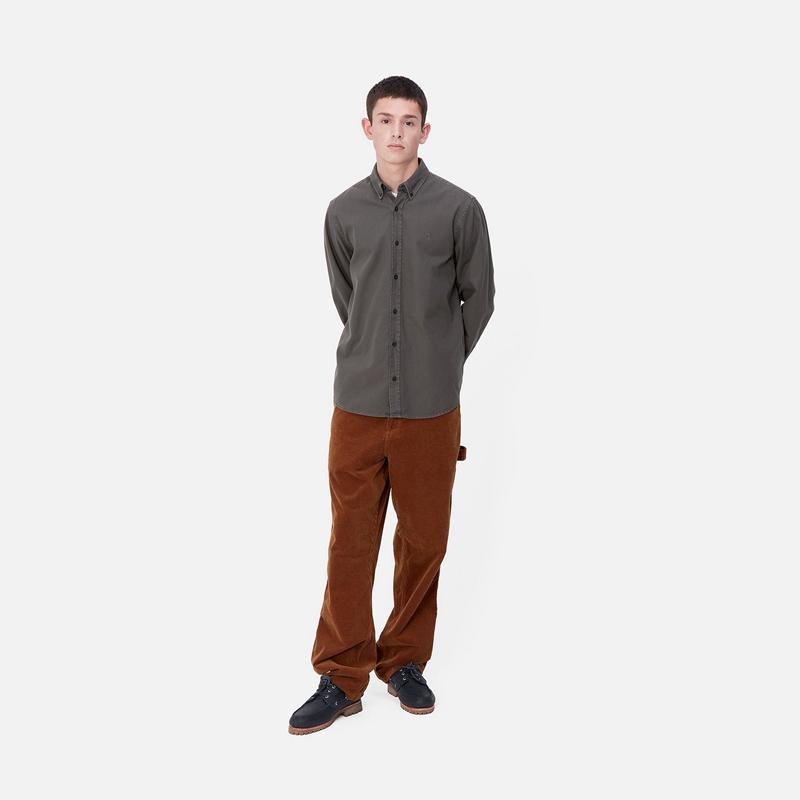 Koszule Carhartt Bolton Męskie Ciemny Szare | SFD-745239