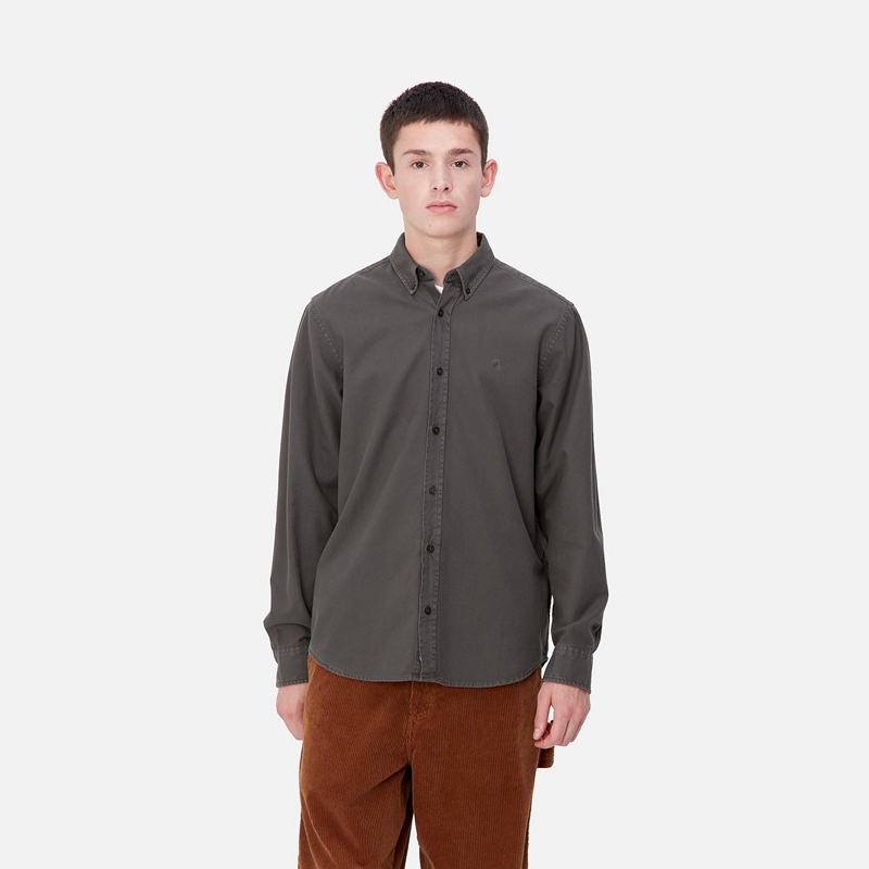 Koszule Carhartt Bolton Męskie Ciemny Szare | SFD-745239