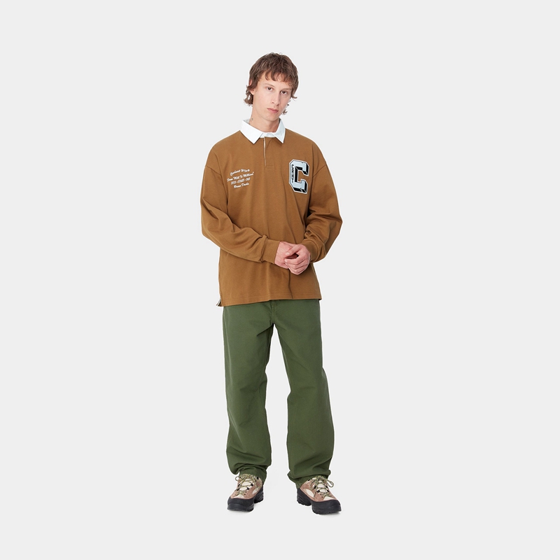 Koszule Carhartt Brown Ducks Rugby Męskie Brązowe | FNA-804236