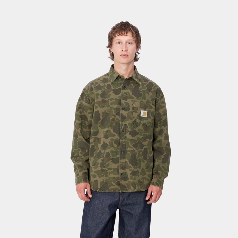 Koszule Carhartt Duck Męskie Oliwkowe | GWD-207561