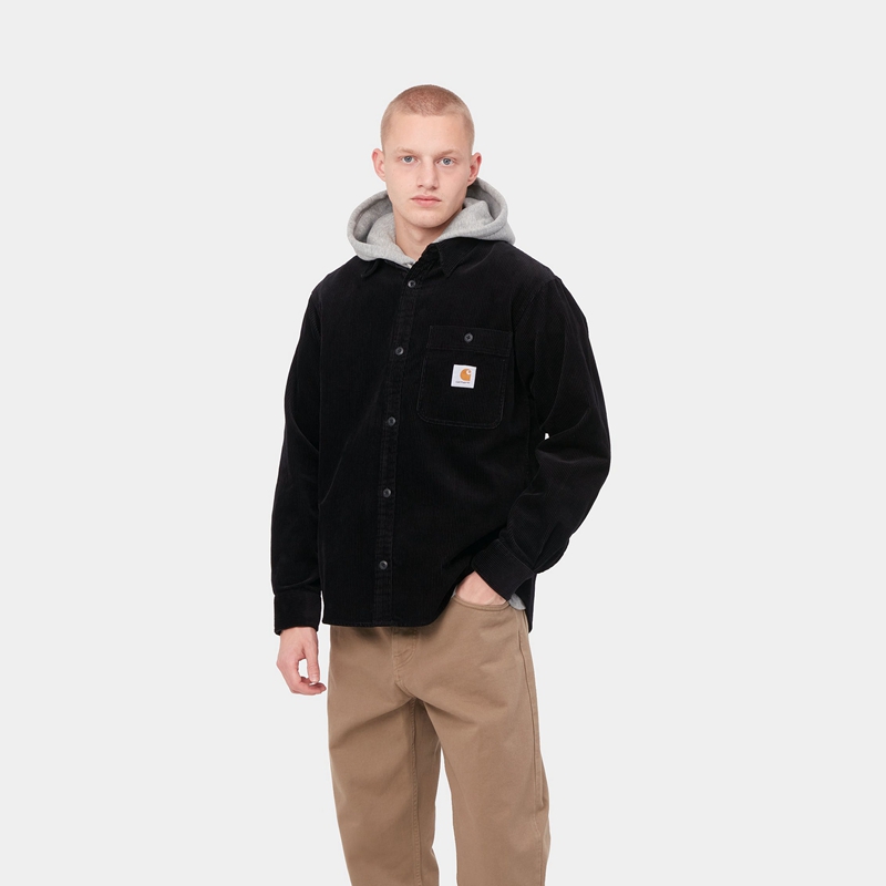 Koszule Carhartt Flint Męskie Czarne | CTA-548927