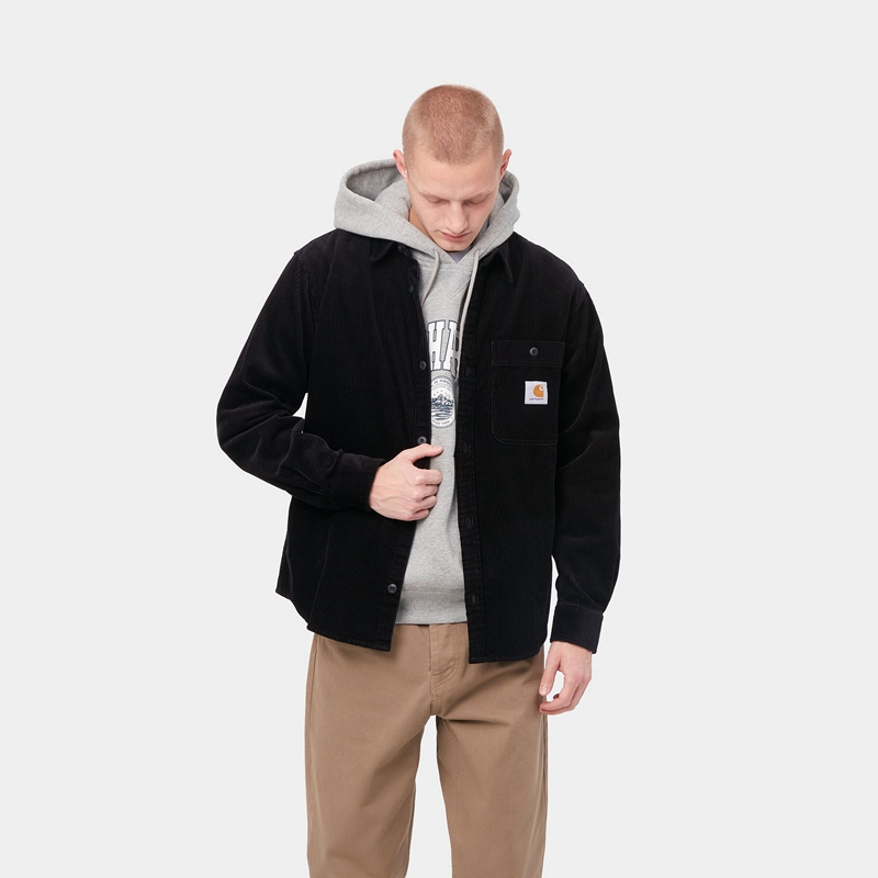 Koszule Carhartt Flint Męskie Czarne | CTA-548927