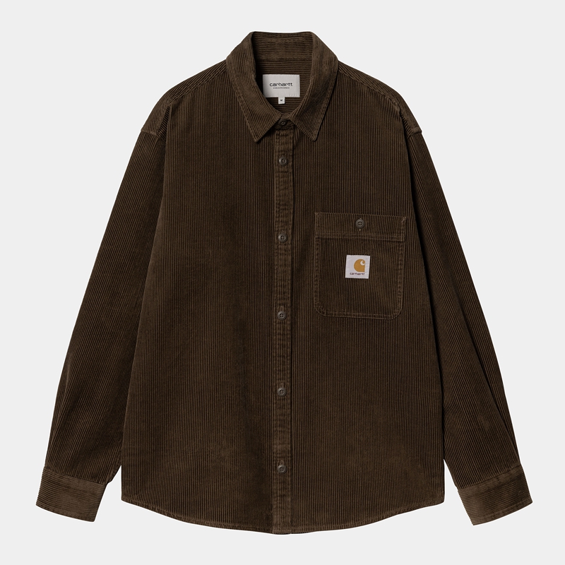 Koszule Carhartt Flint Męskie Czekolada | DMV-268350