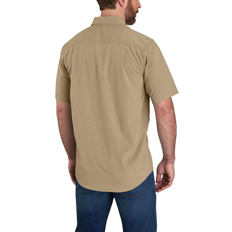 Koszule Carhartt Force® Relaxed Fit Lightweight-Sleeve Męskie Oliwkowe | LGS-840936