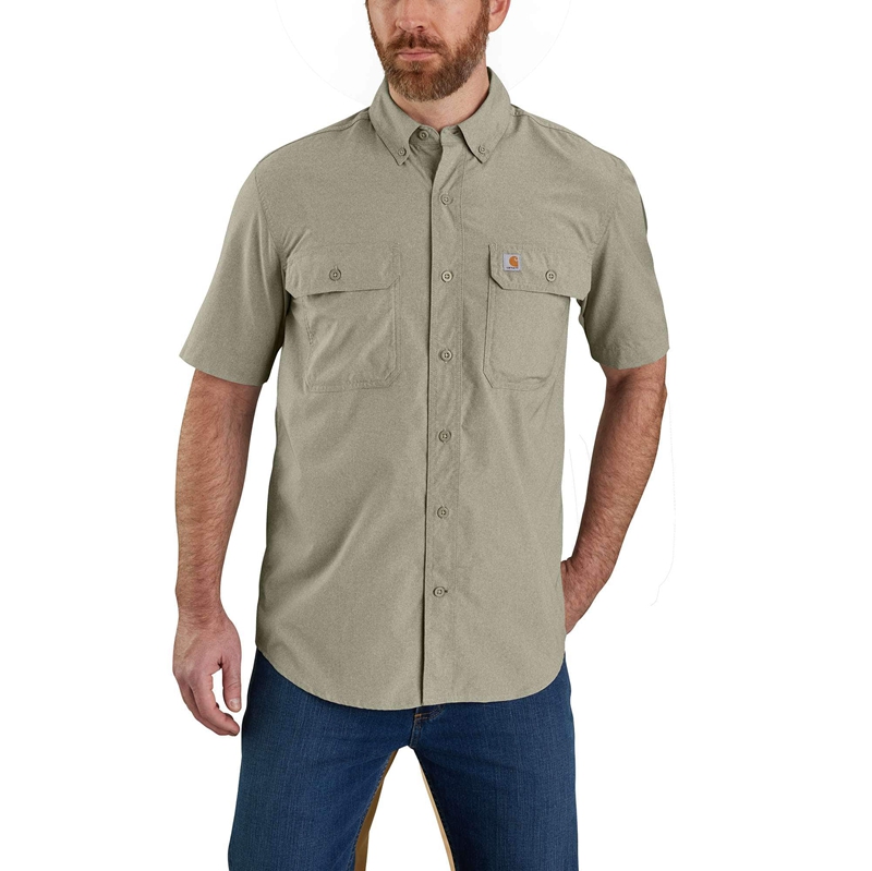 Koszule Carhartt Force® Relaxed Fit Lightweight-Sleeve Męskie Oliwkowe | LGS-840936