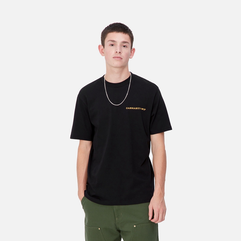 Koszulka Carhartt Home State Męskie Czarne | DCQ-138760