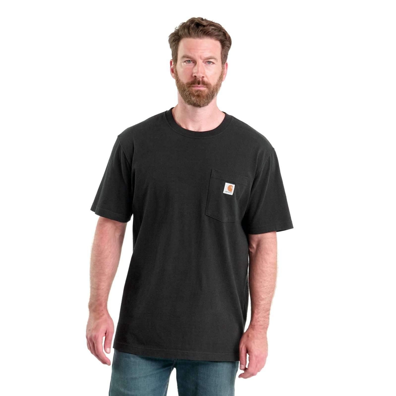 Koszulka Carhartt Loose Fit Heavyweight Short-Sleeve Pocket Męskie Brązowe | CUG-356401