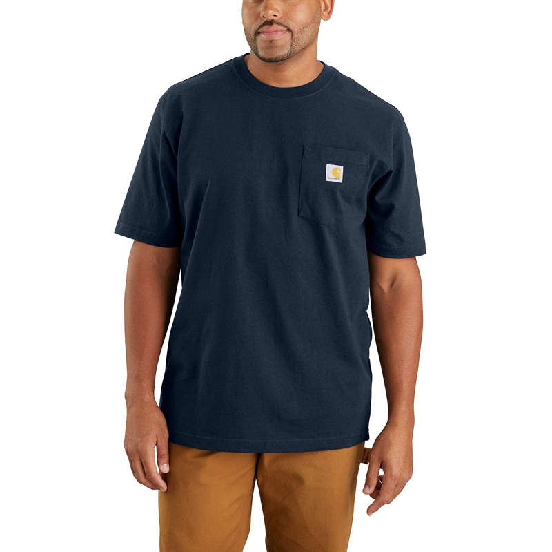 Koszulka Carhartt Loose Fit Heavyweight Short-Sleeve Dog Graphic Męskie Granatowe | HKL-245918