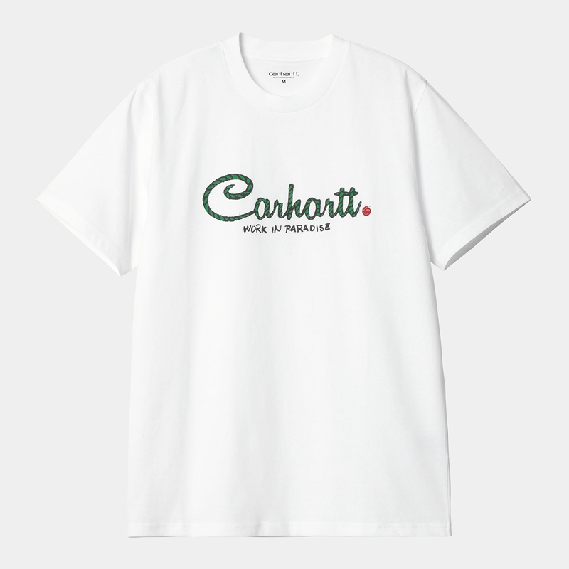 Koszulka Carhartt Paradise Script Męskie Białe | MDQ-067548