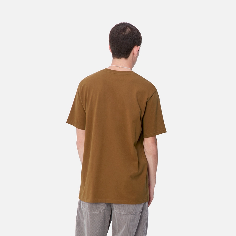 Koszulka Carhartt Pocket Męskie Brązowe | HBL-095861