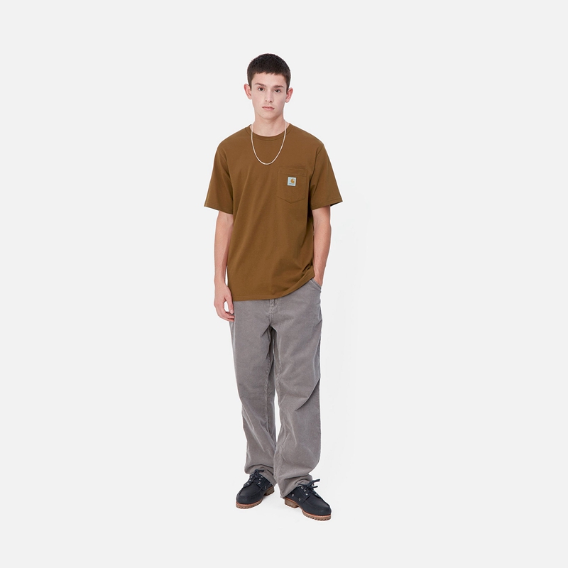 Koszulka Carhartt Pocket Męskie Brązowe | HBL-095861