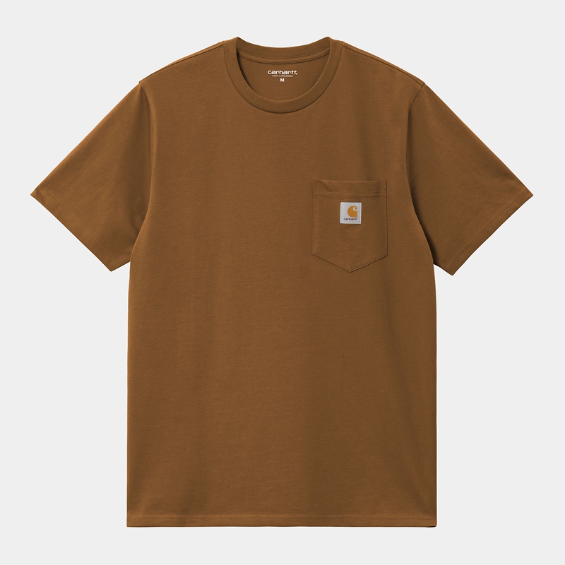 Koszulka Carhartt Pocket Męskie Brązowe | HBL-095861