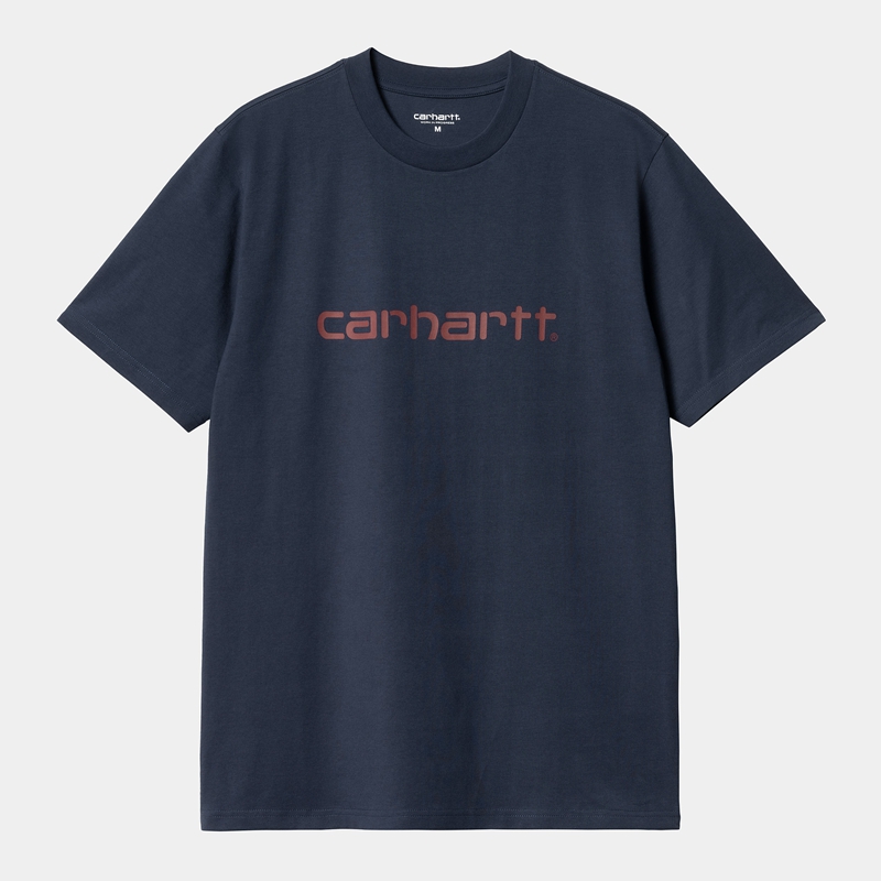 Koszulka Carhartt Script Męskie Granatowe | AUB-859037