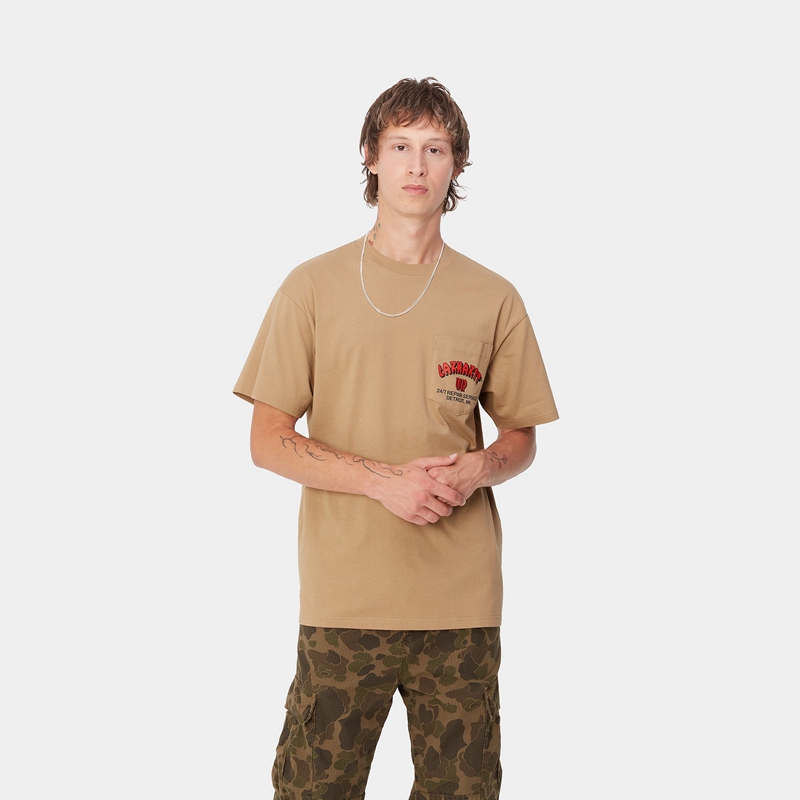 Koszulka Carhartt Super Tired Męskie Beżowe | KAL-735981