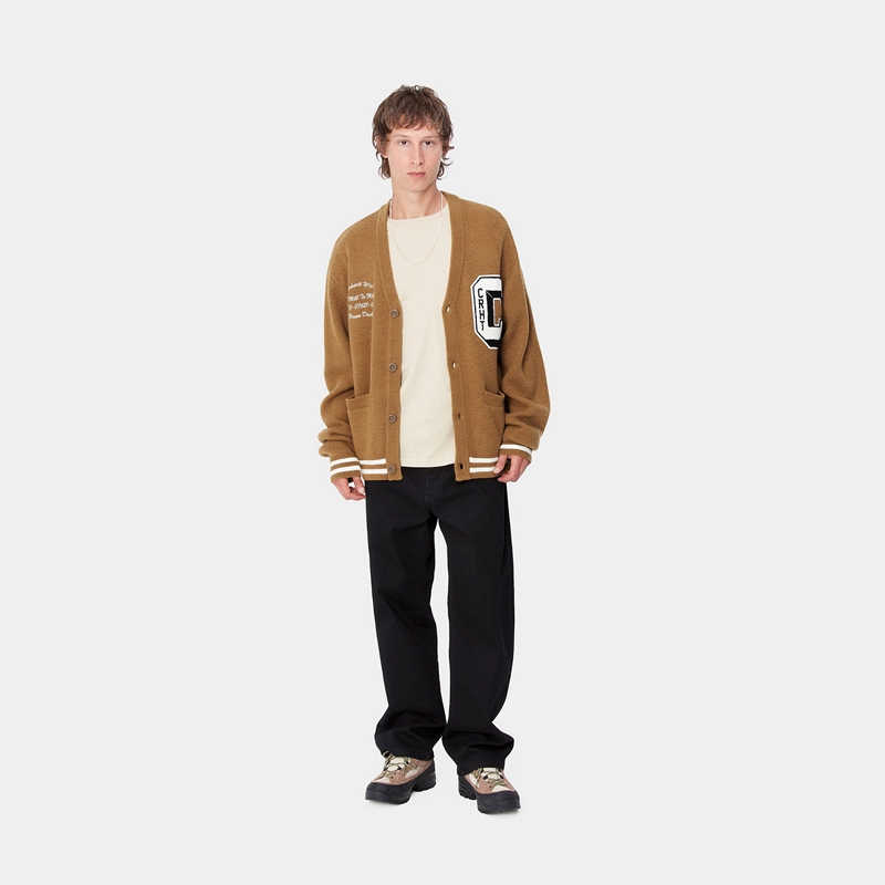 Kurtki Carhartt Brown Ducks Cardigan Męskie Brązowe | VSB-895612